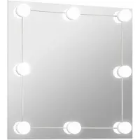 vidaXL Miroir mural avec éclairage LED Carré en verre