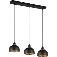 TRIO Lustre PUNCH noir et doré, 3xE27x40W, métal, dimensions : 150x68x18 cm, IP20, RL