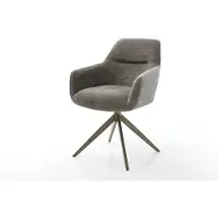DELIFE Chaise-pivotante Pejo-Flex bouclé doux couleur boue pied croisé large aspect titane pivotement sur 360° fonction bascule resorts ensachés