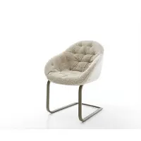 DELIFE Cantilever Gaio-Flex tissu tissé doux beige pied cantilever plat aspect titane