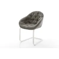 DELIFE Cantilever Gaio-Flex bouclé doux couleur boue pied cantilever plat blanc