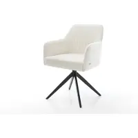 DELIFE Chaise-pivotante Greg-Flex bouclé doux beige pied croisé large noir pivotement sur 360° fonction bascule resorts ensachés