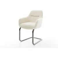 DELIFE Cantilever Pejo-Flex tissu teddy beige pied cantilever plat grafiete resorts ensachés