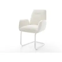 DELIFE Cantilever Zoa-Flex bouclé doux beige pied cantilever plat blanc resorts ensachés