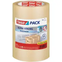 TESA tesapack ULTRA STRONG Paketklebeband - PVC Packband für festes Verpacken und sicheres Bündeln (50 mm)