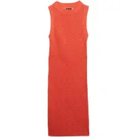 Superdry Chevron Crochet Sleeveless Short Dress Orange S Femme