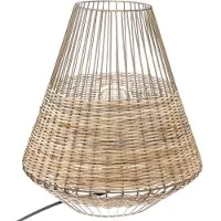 Atmosphera Lampe CHERAW en osier et métal, 33,5 cm