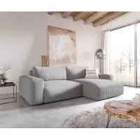 DELIFE Canapé d'angle Lanzo XL 270x180 cm Microfibre Gris Recamière variable