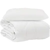 vidaXL : Couverture de lit avec 2 oreillers, blanc, microfibre