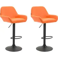 CLP lot de 2 tabourets de bar Braga en similicuir noir