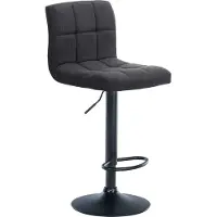 CLP Tabouret de bar Calma, revêtement en tissu, pivotant à 360° et réglable en hauteur | Couleur : gris foncé. Structure : noire