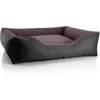 BedDog Lit Pour Chien Teddy,Canapé,Coussin, Panier Corbeille Lavable Avec Bordure [Xl Env. 100x85cm, Black-Field (Noir/Brun)]