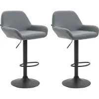 CLP lot de 2 tabourets de bar Braga en similicuir noir