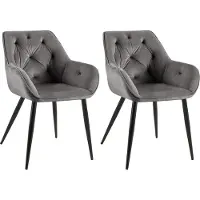 CLP lot de 2 chaises de salle à manger Cassis gris foncé