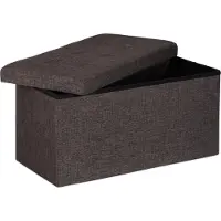 Relaxdays Pouf de rangement pliant lin (38 cm)