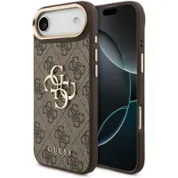 GUESS Coque 4G Metal Logo Backcover pour Apple iPhone Air - Gold Edge - Brown