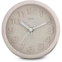 Hama Réveil "Fuerteventura", silencieux, rond, Ø 12 cm, beige