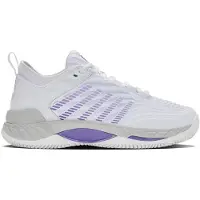 K-Swiss Femmes, Chaussures de tennis, Hypercourt Supreme 2 Terre Battue (40), Blanc, Violet, Gris