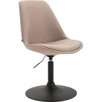 CLP Chaise de salle à manger Maverick en tissu, pivotante et réglable en hauteur en continu, couleur taupe, piètement noir