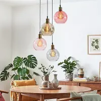 LumenXL Suspension 4 lumières avec verre coloré - Liya