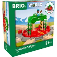 BRIO World 33476 - Plateau tournant et figurine | Ensemble de 2 accessoires de train en bois pour enfants | Points de connexion multiples | Plate