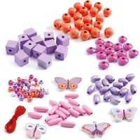 Djeco Jeu créatif Perles en bois Papillon