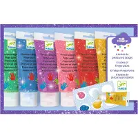 Adlibris Peinture enfant Tubes de peinture à doigts avec des paillettes