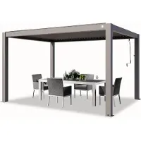 TOOLPORT PRIMEYARD Pergola 3x4 m poteaux en aluminium avec lames orientables en aluminium pavillon gris