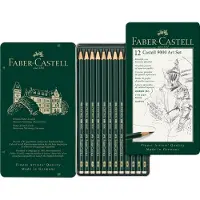 Faber-Castell Set de crayons graphite Castell 9000 Art - mines 8Bà 2H