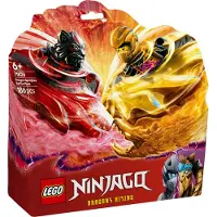 LEGO Ninjago 71826 Pack de Combat Dragons du Spinjitzu - 2 Toupies Jouets, Temple Et 2 Minifigurines, Jeux Pour Enfants 6 ans et plus