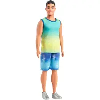 Barbie Poupée Ken avec débardeur ombré et short en jean