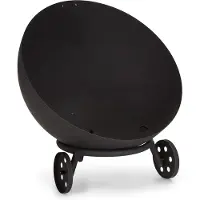 Blumfeldt Brasero Exterieur pour le Jardin et Terrasse, Brasero Grill Portable, Couverture Pluie, Bol en Acier, Brasero BBQ Rond avec Foyer Camping, Brûleur à Bois, Résistant Intempéries, Tisonnier