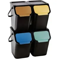 Practic Récipients pour le tri des déchets, lot de 4, 25 l, BINI