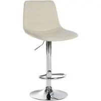 CLP Tabouret de bar ajustable pivotant en similicuir (pvc) Crème