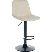 CLP Tabouret de bar ajustable pivotant en similicuir (pvc) Crème