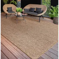 Paco Home Tapis d'extérieur résistant aux intempéries Tissu plat moderne, aspect jute pour terrasse & balcon Dimension 200x280 cm
