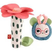 Fisher-Price Baby Toys Planet Friends Shake n Rattle Busy Bee Peluche sensorielle 2 pices pour nouveau-ns partir de 3 mois