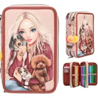 TOPModel FUR EVER FRIENDS, Étui rigide pour crayons, zinc, polyester, papier, métal, nylon, multicolore, illustration, intérieur/extérieur, filles
