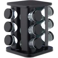 Relaxdays 13 pcs. étagère à épices, Organisateurs de cuisine, Noir