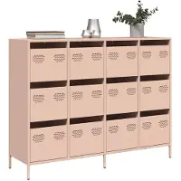 vidaXL Sideboard Rosa 135x39x103,5 cm Acier laminé à froid