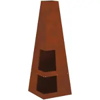 vidaXL – Brasero décor imitation rouille, 50 x 50 x 100 cm, acier résistant aux intempéries