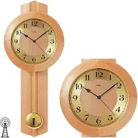 AMS 5165/16 Horloge murale radiofréquence avec pendule bois aulne pendule