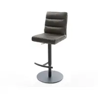 DELIFE Chaise-de-bar Pela-Flex vintage anthracite base tournante réglable en haut métal