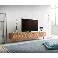 DELIFE Buffet bas Fevo 200 cm acacia nature 4 portes Pied-L