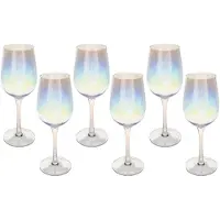 Secret De Gourmet Verre à vin x6 Fantasy 38cl, transparent, Verres à vin, Multicolore, Transparent