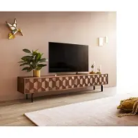 DELIFE Buffet bas Fevo 200 cm acacia marron 4 portes Pied-L
