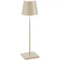 Zafferano Lampe De Table Led Rechargeable Et Dimmable Poldina Pro Sand Avec Une Autonomie Allant Jusqu'À 12 Heures.