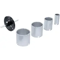 Bgs Jeu 6 pièces scies cloche de forage 33 - 53 - 67 - 73 mm disque de support foret