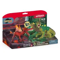 Schleich Figurine 70834 Créatures Eldrador : Saurien de Feu contre Lézard de la Jungle