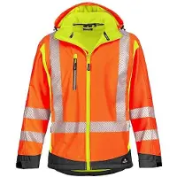 BIG Arbeitsschutz Veste Softshell haute visibilité HOUS orange vif/jaune fluo,taille L (L)